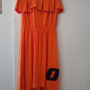 Livy Lu OSU  Orange Tube Dress. Size Small NWT